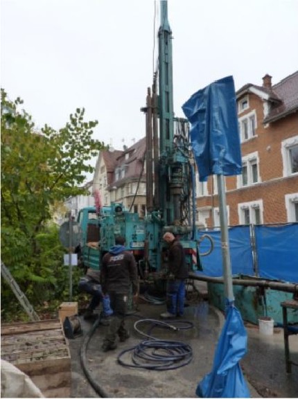 Drilling campaign in Stuttgart-Feuerbach 