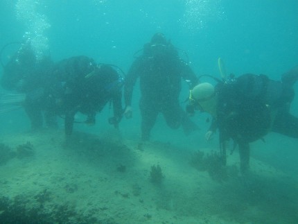 Surveying underwater by the International Centre for Underwater Archaeology, Zadar 