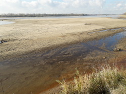 Vistula river, October 2018, serious drought 