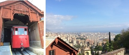 The upper station in Granarolo and view of the city. Source: author’s pictures 