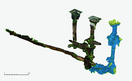 3D model of medieval mining shaft (picture: Archaeological Heritage Office of Saxony) 