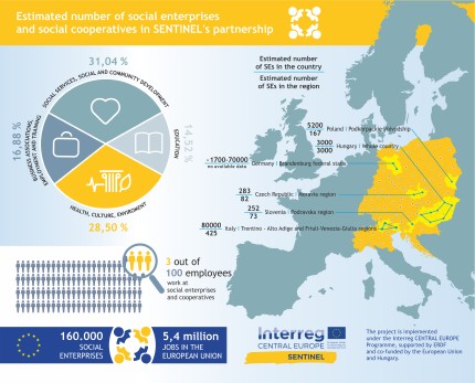 Estimated number of social enterprises in the Central European Region 