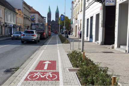 Photo: Cycling path network in Maribor (source: Municipality of Maribor, ppt) 
