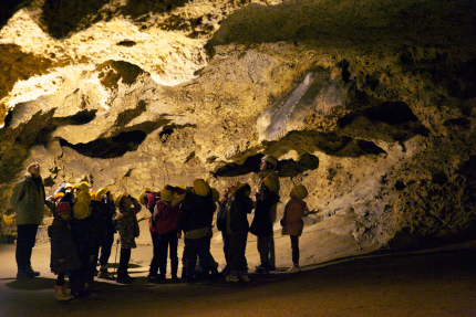 Tourists visiting cave 