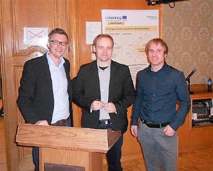 Christoph Urschler (TBH Ingenieur)  with Alois Kraussler (EcoSmart) and Markus Puchegger (Forschung Burgenland) 
