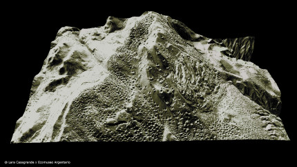LiDAR scan of area with visible mining relicts (picture: L. Casagrande/Ecomuseo Argentario) 